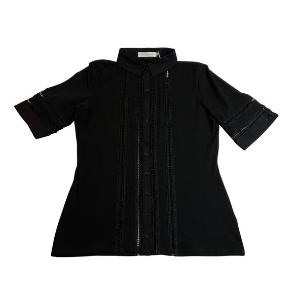 Anne Fontaine Marika Short Sleeve Button Up Shirt Size 40 (6-8) NEW Minimalist